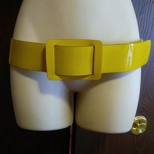 Yellow Pleather adjustable belt (XL)